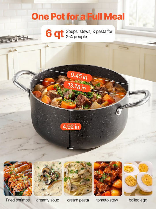 Vevor Stockpot Aluminum 5.7lt