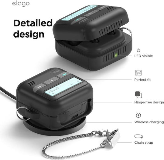 Elago Pager Hang Silicone Case with Hook in Black for Samsung Galaxy Buds 4 / 4 Pro