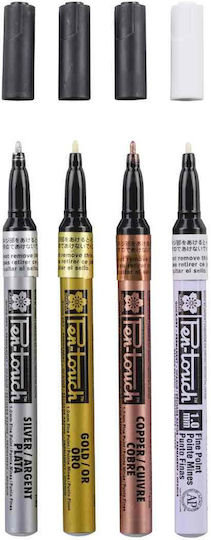 Σετ 4 Μόνιμοι Μαρκαδόροι Μεταλλικοί Pen-touch Metallic Sakura