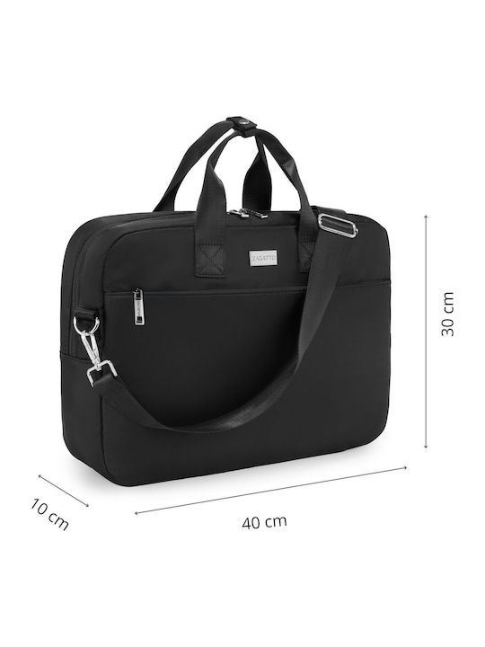 Zagatto Geantă Messenger Laptop Impermeabilă 15.6" în Culoare Neagră