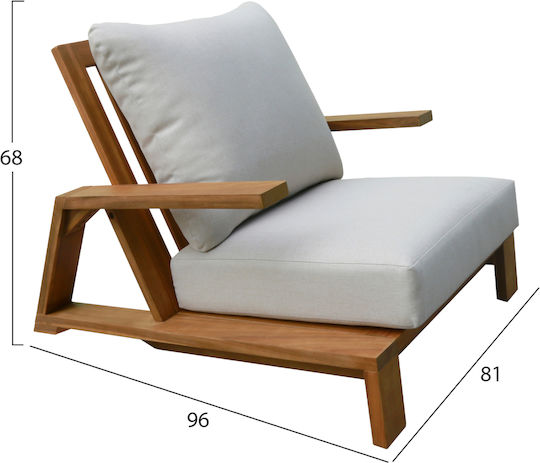 Outdoor Lounge Living Room Set 4 Pieces Ecru with Pillows