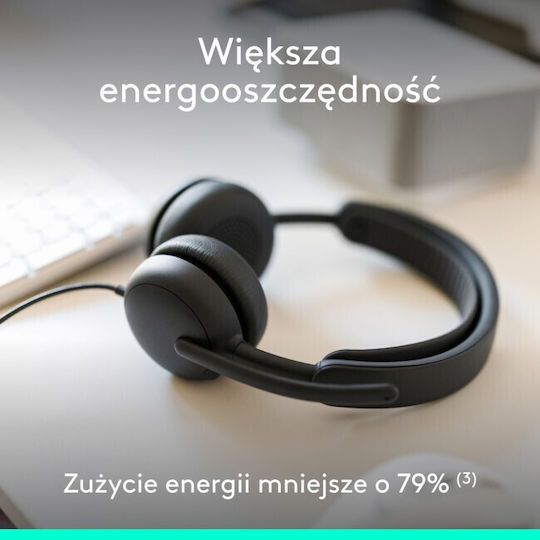 Logitech Zone Wired 2 On Ear Multimedia Headset With Microphone And USB-A / USB-C Connectivity In Grey Colour