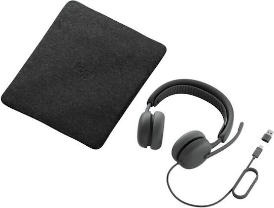 Logitech Zone Wired 2 On Ear Multimedia Headset With Microphone And USB-A / USB-C Connectivity In Grey Colour