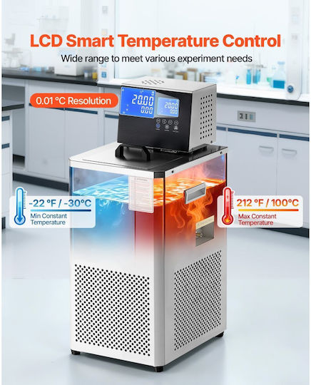 Vevor Medizinische Gerätezubehör Laborkühlkreislauf 30℃-100℃ 6 L Interner Externer Doppelkreislauf Kühler Pumpe Kreislaufgerät Kühlmittel Kreislaufgerät Niedertemperaturkühler Wasserbad Labor