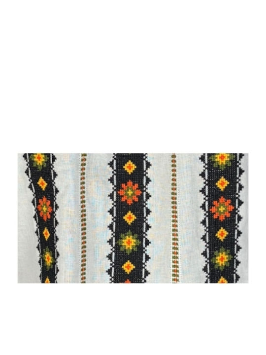 Bluza Damă Bumbac Mânecă Lungă Alb/Portocaliu