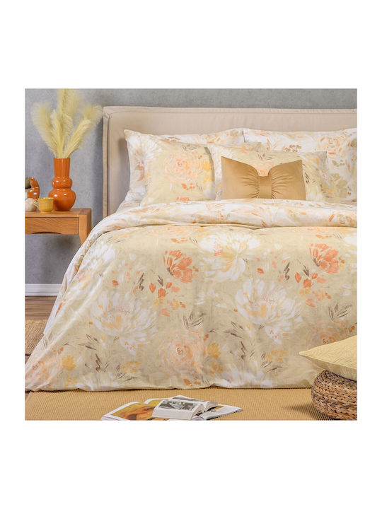 Melinen Anabelle Bed Sheets Set Double 235x270cm Beige (4pcs)