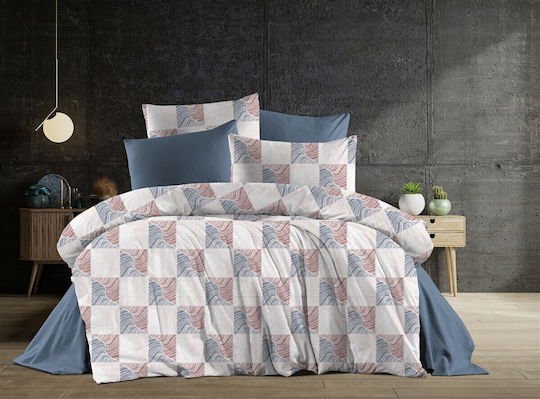 Dimcol Κλεοπάτρα Σετ Υπέρδιπλο 4τμχ 240x270εκ. Blue-red