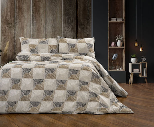 Dimcol Κλεοπάτρα Σετ Υπέρδιπλο 4τμχ 240x270εκ. Beige-black