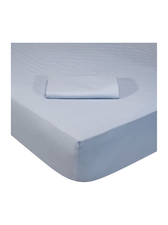 Das Home Sheet Super-Double with Elastic 170x200+35cm. 1018 Light Blue