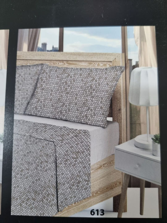 Homestyle Σεντόνι Ημίδιπλο με Λάστιχο 120x200+33εκ. Μπεζ