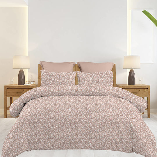 Astron Italy Emily Super-Double Bed Sheets Set 4 Pieces 160x200+40cm with Rubber Hugger Chocolat