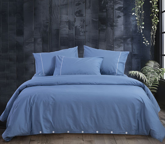 Nef-Nef Homeware Сет Чаршафи 270x280см. Nautica Wave Solid Син 4бр
