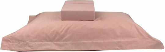 Astron Italy Semi Double 120x200+20cm Bed Sheets With Rubber Hugger Dusty Rose