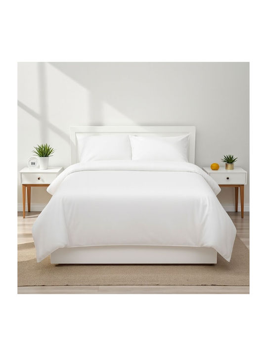 Olia Home Σεντόνι Υπέρδιπλο 220x240εκ. Λευκό