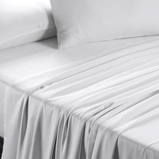 Olia Home Σεντόνι Υπέρδιπλο 220x240εκ. Λευκό