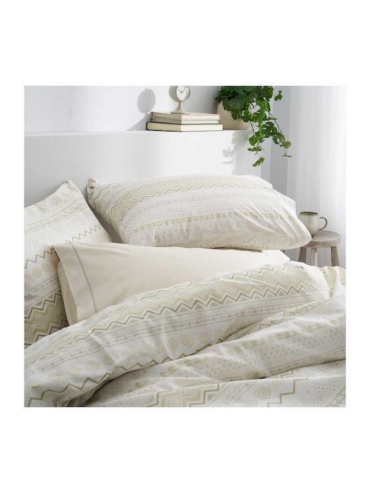 Vesta Home Elea Σετ Σεντόνι με 2 Μαξιλαροθήκες Υπέρδιπλο με Λάστιχο 170x270+35εκ. Μπεζ (3τμχ)
