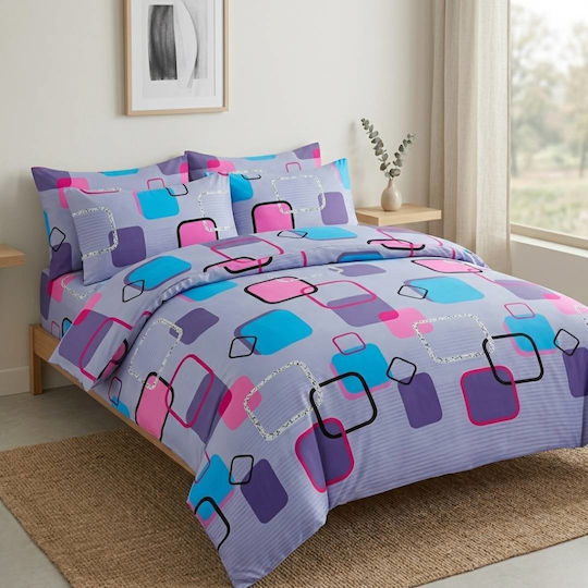 Olia Home Σετ Σεντόνια Υπέρδιπλα 220x240εκ. Μπλε (4τμχ)