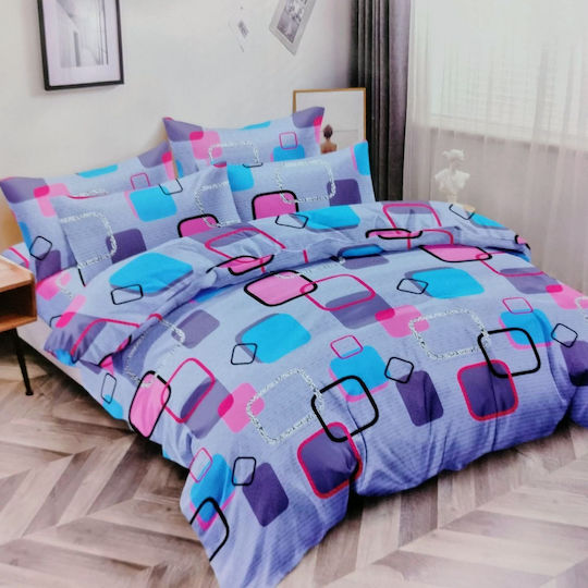 Olia Home Σετ Υπέρδιπλο 4τμχ 220x240εκ. Μπλε