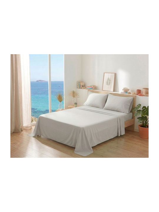 Kraft World Σετ Σεντόνια Υπέρδιπλα 220x240εκ. Εκρού (4τμχ)