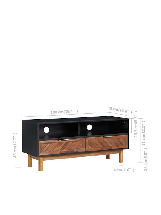 TV-Ständer Acacia Μ100xΠ35xΥ45cm
