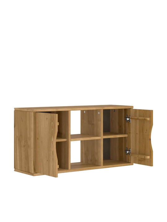 TV Stand Solid Pine Wood L79xW24xH40cm