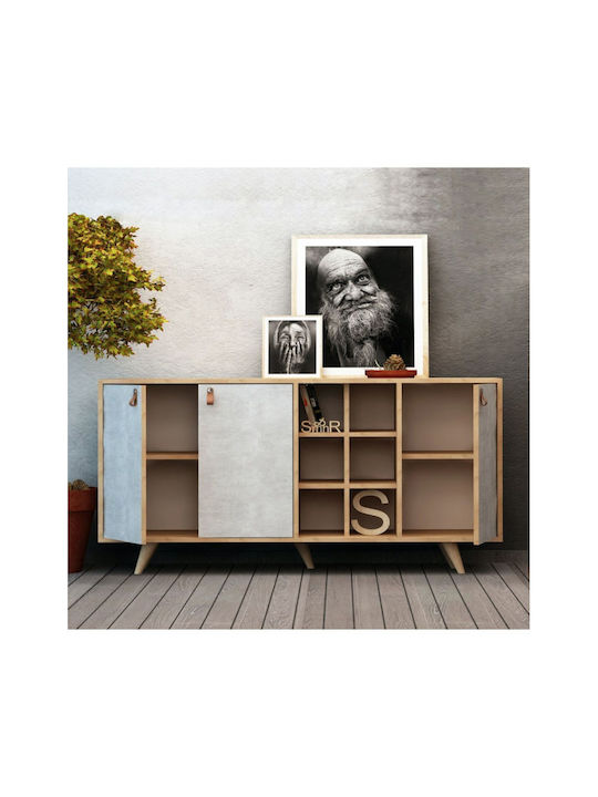 Bufet Din Lemn Albastru 140x40x89cm