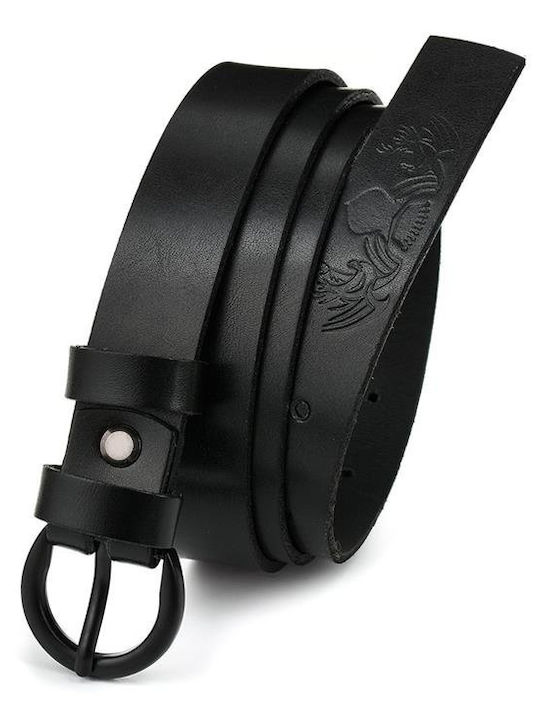 Wide Leather Women's Black Belt