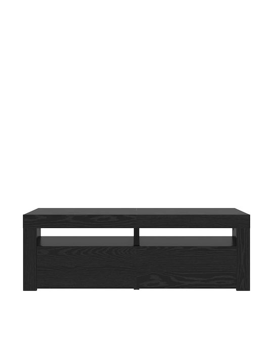 TV Stand with LED Lighting Black Oak L120xW35xH40cm