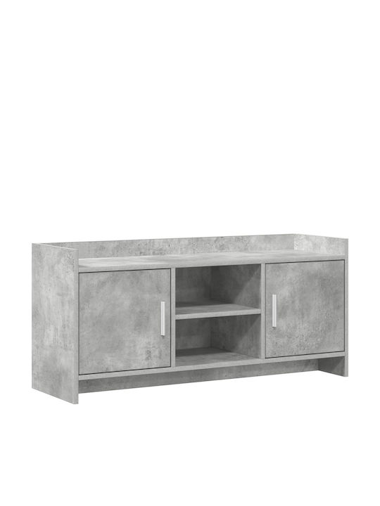 TV Stand Metal & Wood Grey Concrete L102xW33xH47cm