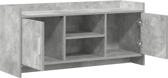 TV Stand Metal & Wood Grey Concrete L102xW33xH47cm