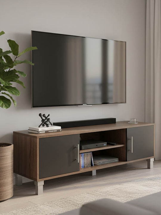 Έπιπλο Τηλεόρασης Oak-ανθρακί Μ120xΠ40xΥ40cm