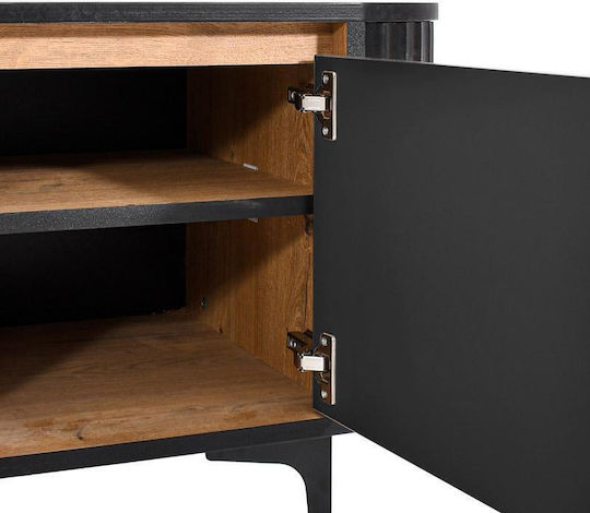 Premium TV Stand H53 Made of Metal & Wood Rustic Oak L160xD45xH134.62cm