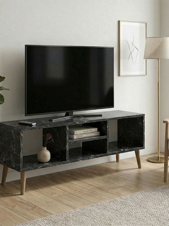 TV Stand Loren Black Marble Effect L120xD30xH40cm
