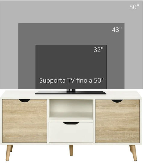 Έπιπλο TV Επιδαπέδιο Λευκό 110x40x50εκ.