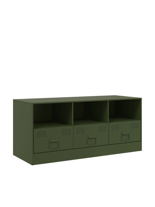 vidaXL TV-Ständer Metall Grün-Limette M99xT39xH44cm