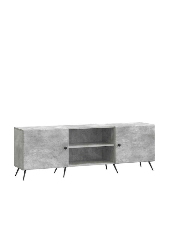 TV Stand Metal & Wood Concrete Grey W150xD31xH50cm