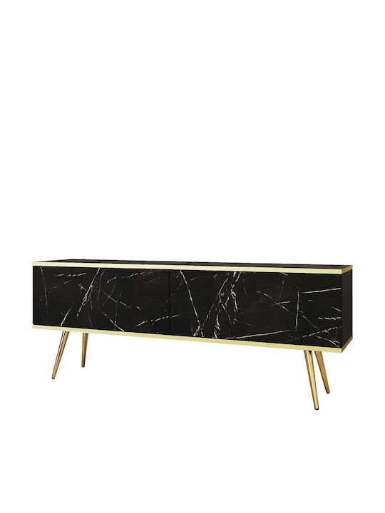Шкаф за телевизор Дървен Marble + Gold Д135xШ32xВ53см