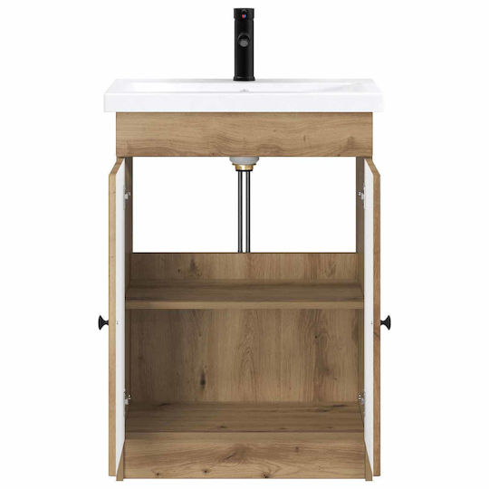 vidaXL Pangă Cu Lavoar M56xL37.5xÎ81cm Stejar