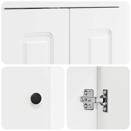 vidaXL Πάγκος με Νιπτήρα Μ78.5xΒ37.5xΥ81cm Λευκό