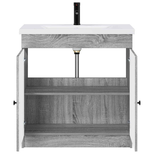 vidaXL Pangă Cu Lavoar M56xL37.5xÎ81cm Sonoma Gri