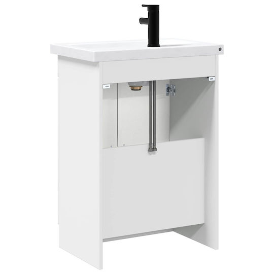 vidaXL Badezimmer Waschtisch-Einheit mit Waschbecken M78.5xB37.5xH81cm Weiß