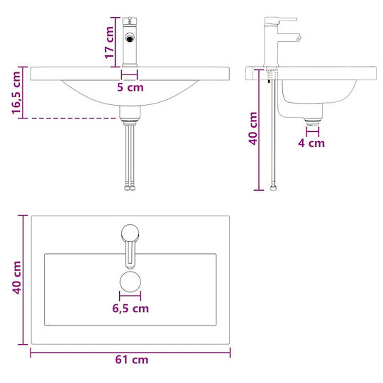 vidaXL Pangă Cu Lavoar M56xL37.5xÎ81cm Stejar