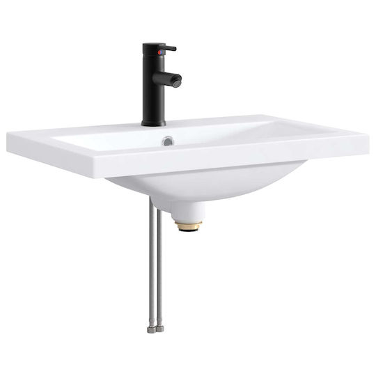vidaXL Πάγκος με Νιπτήρα Μ56xΒ37.5xΥ81cm Λευκό