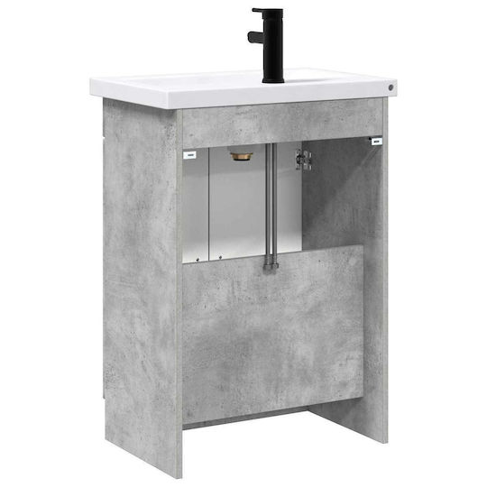 vidaXL Vanity Unit with Washbasin M78.5xW37.5xH81cm Concrete Grey