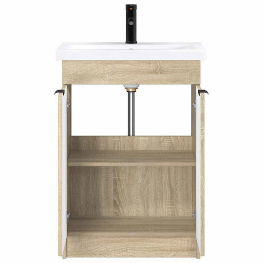 vidaXL Πάγκος με Νιπτήρα Μ56xΒ37.5xΥ81cm Sonoma Δρυς