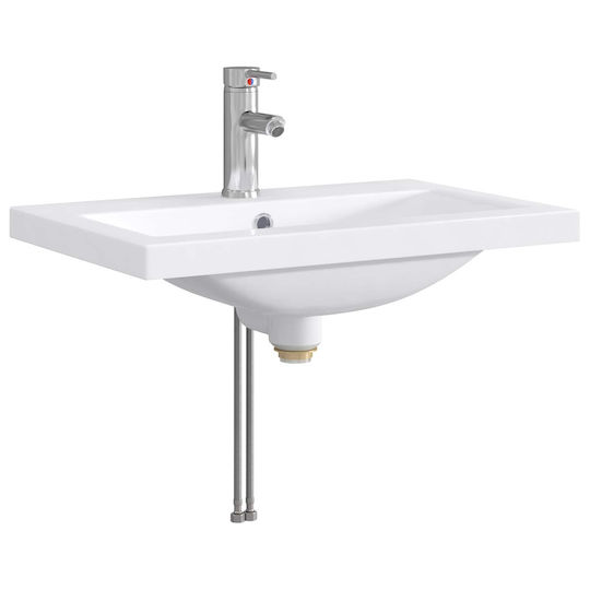 vidaXL Πάγκος με Νιπτήρα Μ61xΒ40xΥ84.5cm Λευκό