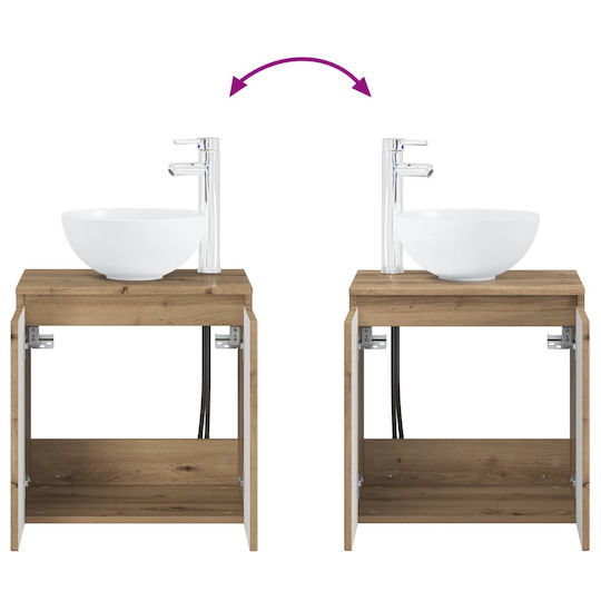 vidaXL Badezimmer Waschtisch-Einheit M49.5xB35xH63cm Eiche