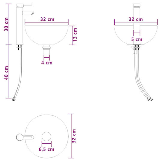 vidaXL Badezimmer Waschtisch-Einheit M49.5xB35xH63cm Eiche