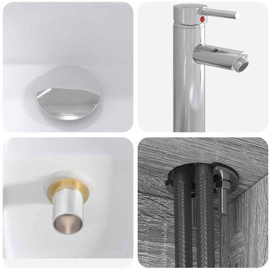 vidaXL Vanity Unit Without Basin M49.5xW41xH63cm Grey Sonoma