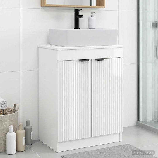 vidaXL Πάγκος χωρίς Νιπτήρα με Καθρέπτη Μ54xΒ35xΥ83cm Λευκό